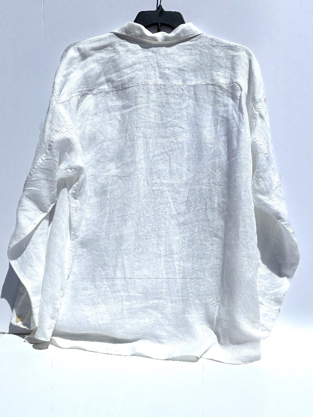 Women’s CP Shades White 100% Linen Long Sleeve Button Up Shirt, XXL - Picture 3 of 13
